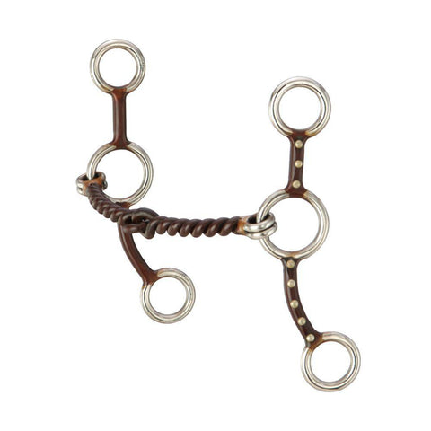 ANTIQUE BROWN JR. COWHORSE TWISTED WIRE SNAFFLE BIT