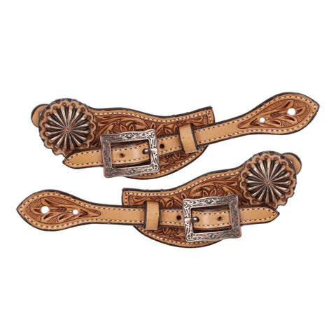 Youth Argentina Cow Leather Copper Leaf Spur Strap