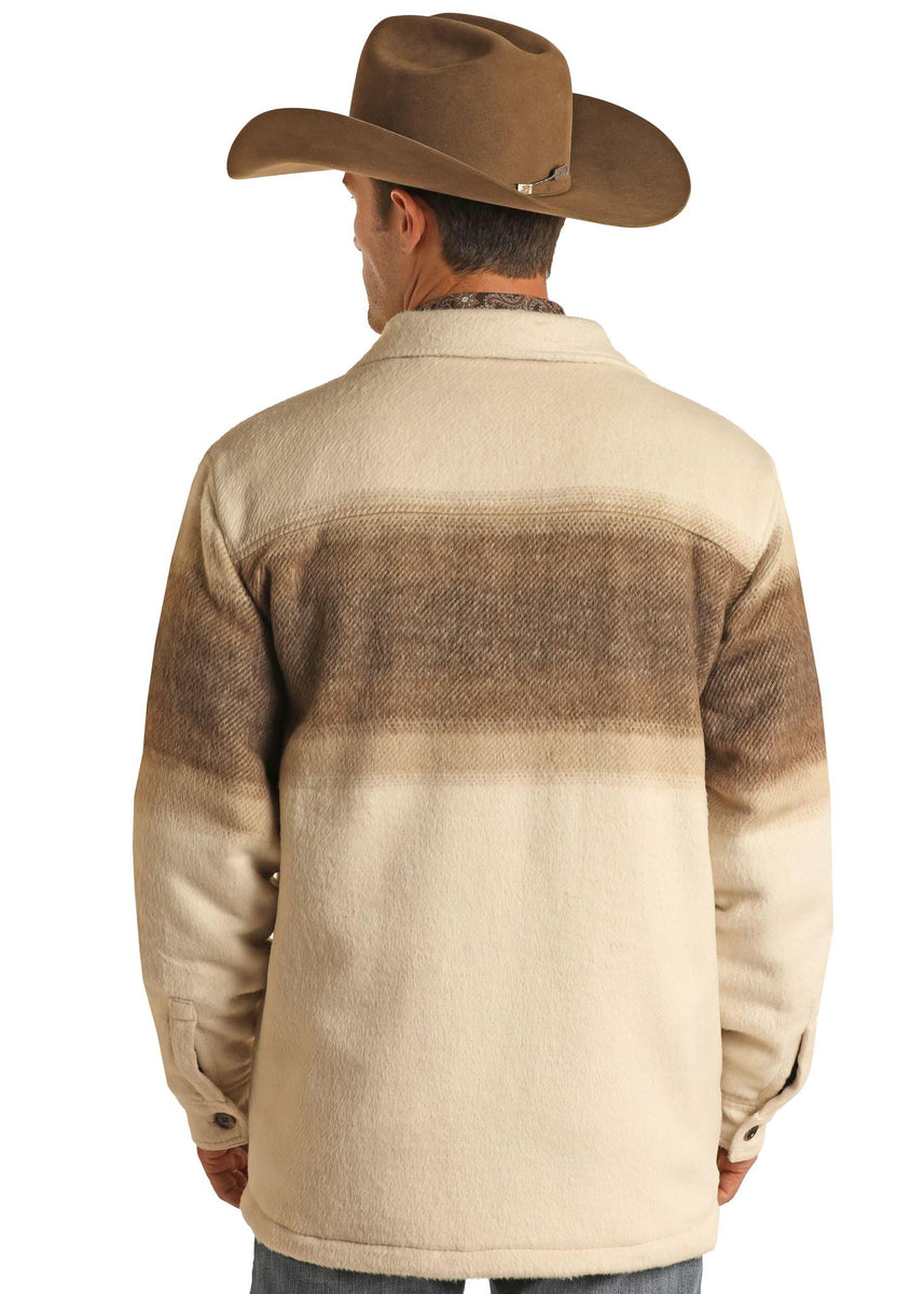 ROCK & ROLL DENIM MENS BORDER STRIPE SHIRT JACKET Trails End Western Wear & Tack