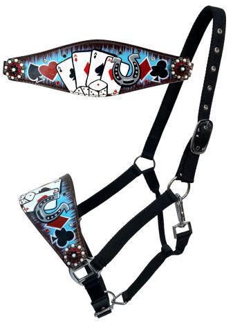 Electric Aces Black Nylon Bronc Nose Halter