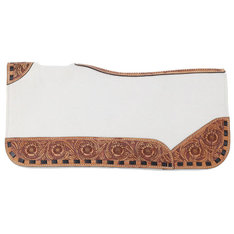 31" x 32" Ivory Contoured Felt Saddle Pad