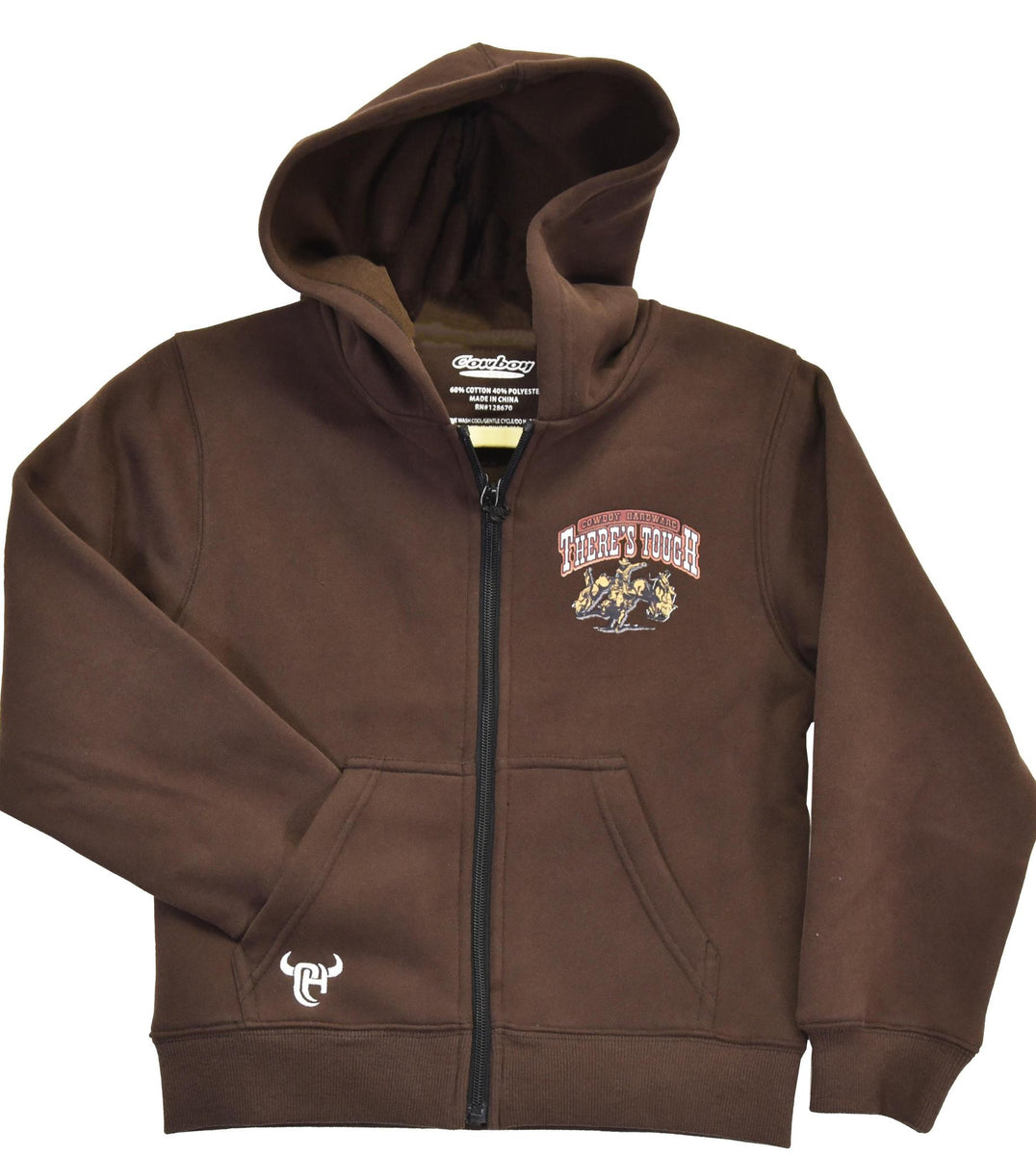 COWBOY HARDWARE FULL ZIP HOODIE CHOCOLATE – Trails End Western