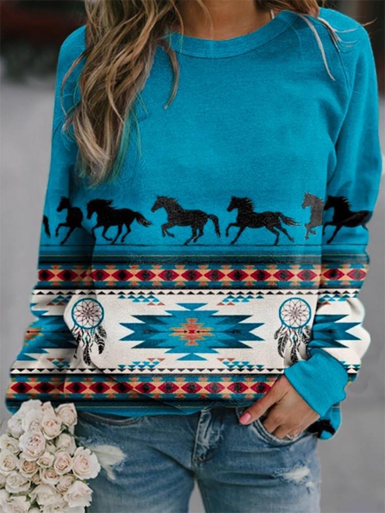 Horse Aztec Sweatshirt – Trails End Western Wear & Tack