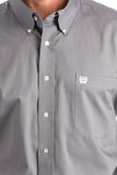 Cinch Mens Gray Button Down Shirt