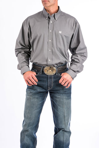 Cinch Mens Gray Button Down Shirt