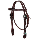 Turquoise Halo Argentina Cow Leather Browband Headstall - Mini/Small Pony