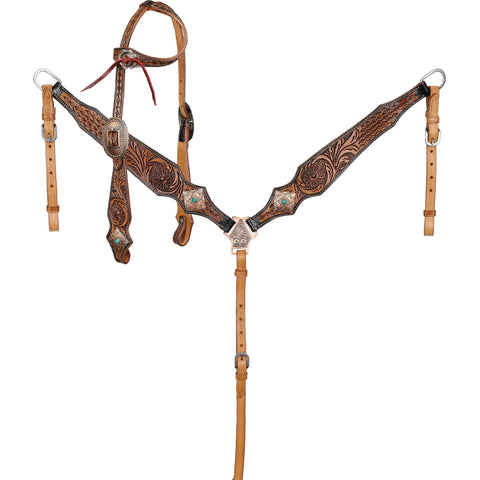 Western Regal One Ear Headstall and Breastcollar Set