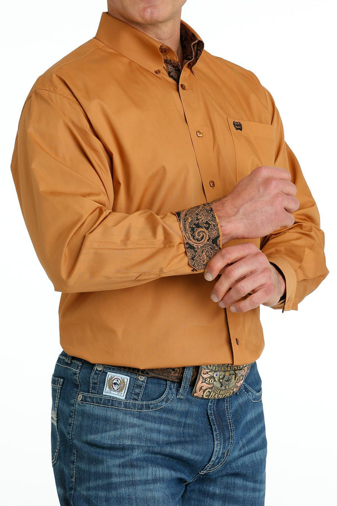rust dress shirt Rust Mens Cinch Long Sleeve Button Shirt