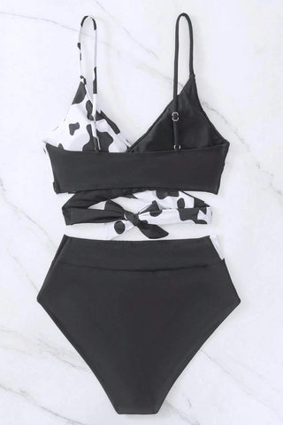 COWPRINT TWO PIECE SWIM SUITS