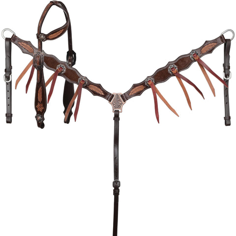 Raven Hide One Ear Headstall and Breastcollar Set