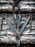 Checker Print Headstall & Breast Collar Sets