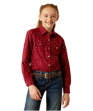 ARIAT YOUTH RED CATTLE BRAND PRINT LONG SLEEVE