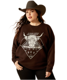 OVERSIZED LADIES ARIAT SHAGGY COW SWEAT SHIRT