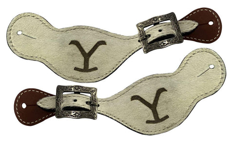 Ladies Leather Cowhide 'Y' Brand Spur Straps