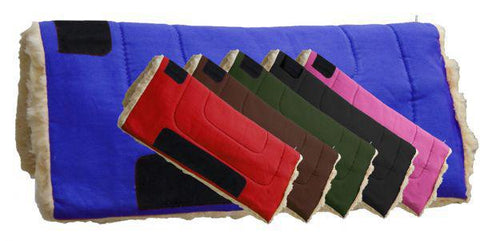 24" x 24" Heavy Canvas Pony "work" top pad features Kodel fleece bottom with suede leather wear leathers