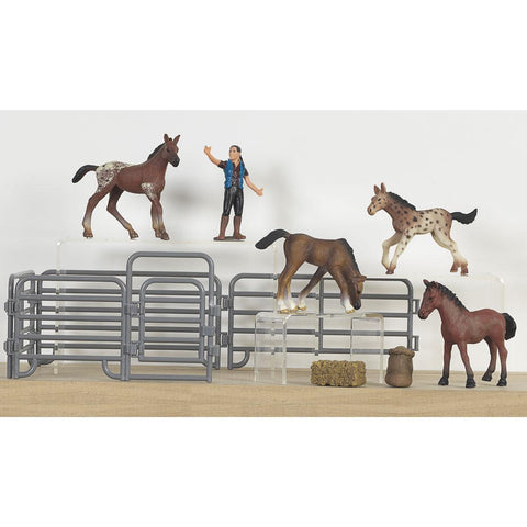 BIGTIME BARNYARD ASSORTED FOAL SET WITH PANELS