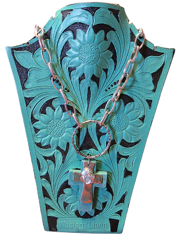 Turquoise Cross Chain Necklace