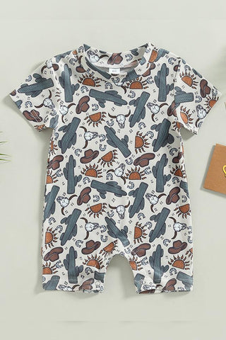 Kayotuas Western Baby Boy Clothes Newborn Cowboy Outfit Letter Romper Cowboy Boot Pants Hat 3 Piece Coming Home Clothing Set (Khaki, 0-3 Months