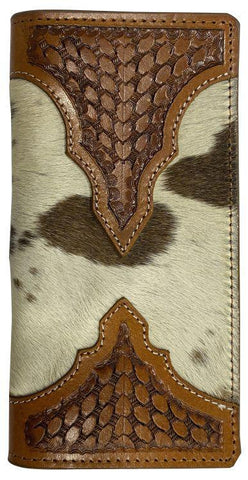 Medium Leather Hair on Cowhide Bi-fold Wallet.