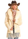 POWDER RIVER OUTFITTERS FRINGE FUR COLLAR CARDIGAN