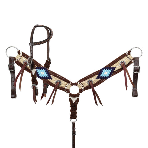 High Desert Mohair One Ear Headstall and Breastcollar Set - Pony Size