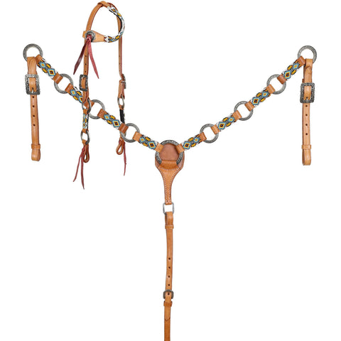 Tribal Ring One Ear Headstall and Breastcollar Set