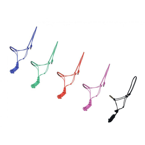 Horse Size Adjustable Cowboy Knot Halter with Braided Noseband