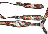 Royal Flush' One Ear Headstall and Breast Collar Set