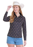 Panhandle Slim Ladies 3/4 Zip Long Sleeve Skull Print