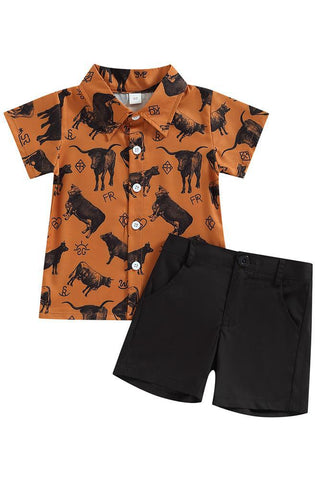 HERFORD BULL LITTLE BOY SHORT SET