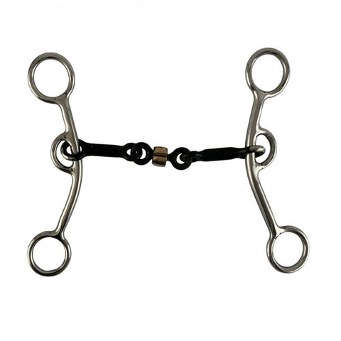 5" Stainless Steel JR Cow-horse bit with Sweet Iron Mouth and Copper Roller