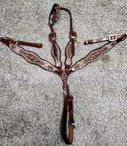 CHEETAH ONE EAR HEADSTALL BREAST COLLAR SET