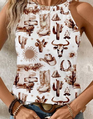 LADIES WESTERN TANK TOP