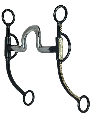 Tyler Bit & Spur Company - Dotted Black Steel Spoon Bit