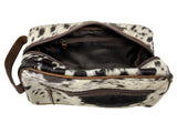 Klassy Cowgirl Genuine Hair on Cowhide Toiletry Dopp Kit Bag.