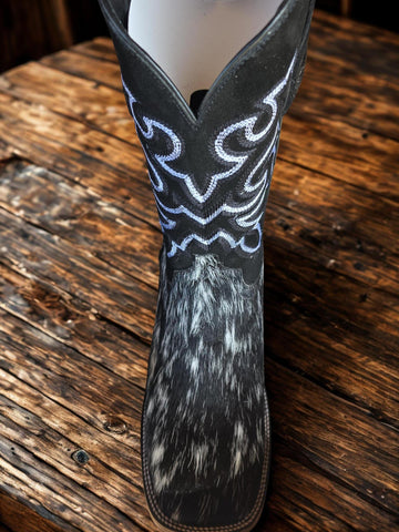 Black Cowprint Mens Boot