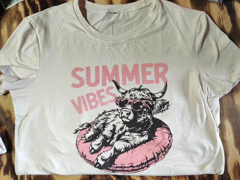 LADIES SUMMER VIBES T SHIRT