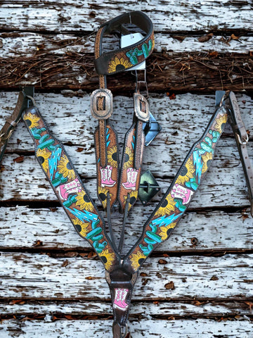 Kickin' Up Your Boots Headstall & Breast Collar Set