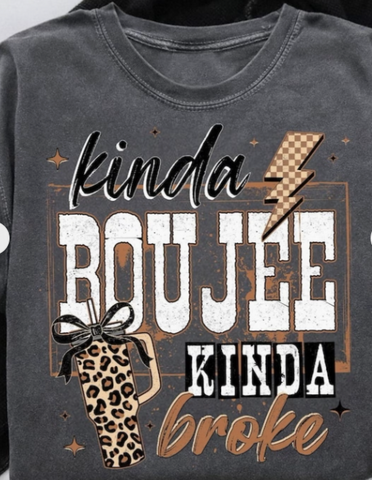 Kinda Boujee Ladies T Shirt Black
