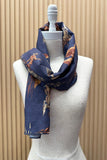 Western Mountain Print Long Square Scarf