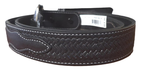 Heritage Leather Black 3 Pc Basket Weave Center 1.5"