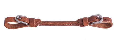 Harness leather adjustable rolled center curb strap