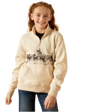 YOUTH ARIAT 1/4 ZIP PASTURE HOODIE