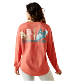FADED ROSE ARIAT LADIES OVERSIZED LONG SLEEVE T SHIRT