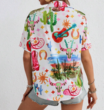 LADIES RETRO COWBOY CACTUS SHIRT