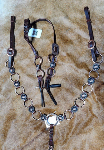 TRAILS END SMALL RING SET ONE EAR HEADSTALL BREAST COLLAR