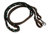 Miracle Braid leather contest/roping rein with buckles