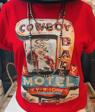 Cowboy Motel Ladies Cotton T shirt