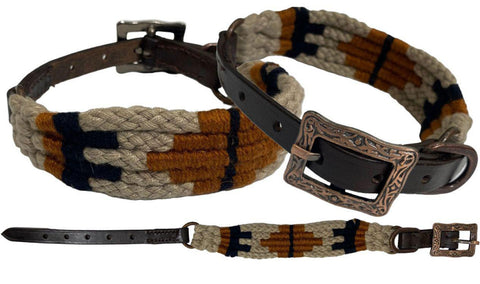 Corded Leather Dog Collar