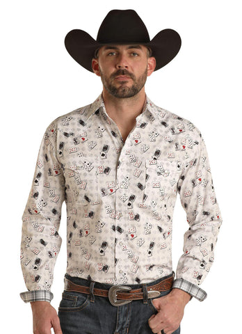 ROUGH STOCK CARD STOCK MENS BUTTON UP LONG SLEEVE